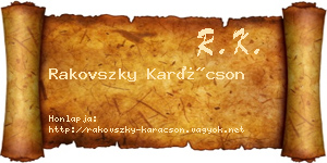 Rakovszky Karácson névjegykártya